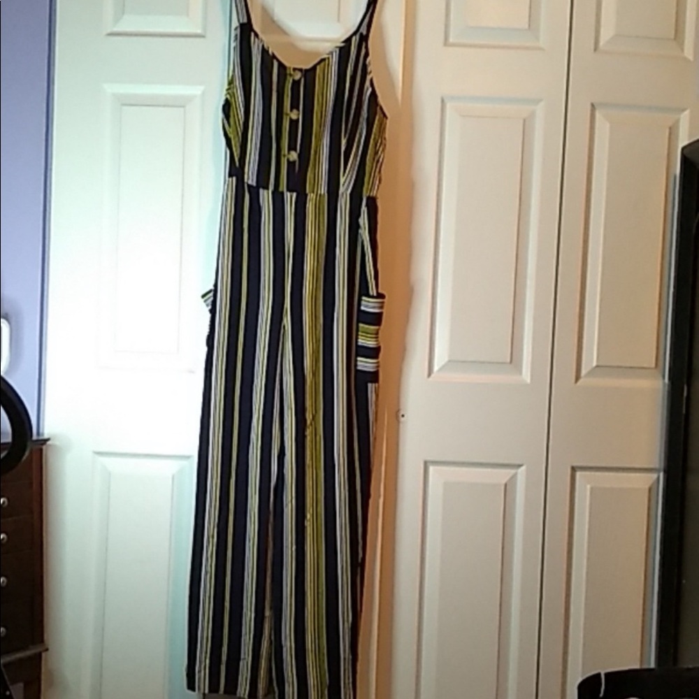 NWT Mlle Gabrielle blue/yellow/white stripe